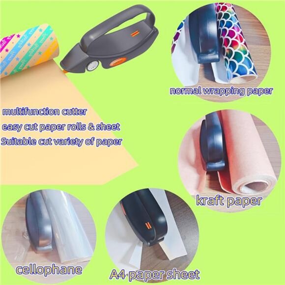 2 Pack Wrapping Paper Cutter with 3 Replaceable Blade Sets for Gift - Picture 6 of 7